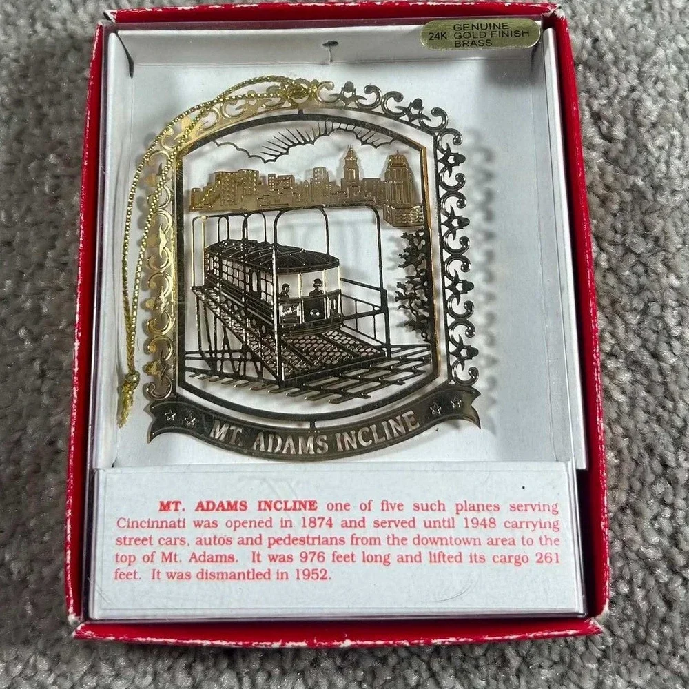 Nation's‎ Treasures Mt Adams Incline Ornament Gold Finish Brass Cincinnati